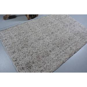 Tapis turc Vintage Beige noir 4.4 X 7.8ft fait à la main laine grande surface Patchwork Design rectangulaire couloir Latex pour la décoration de la chambre - Product Image 2