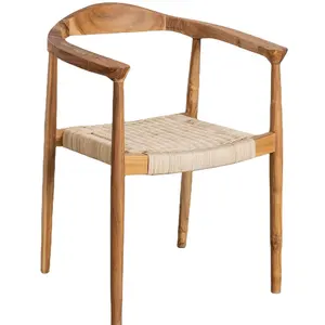 Haute qualité Royal luxe moderne en bois sculpté à la main salle à manger chaise ensemble artistique teck acajou Suar bois rotin salon hôtel - Product Image 1