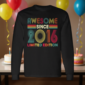 Fantastica maglietta a maniche lunghe in edizione limitata per il 10° anniversario, decorazioni per il 10° compleanno, dal 2016, prodotto promozionale - Product Image 3