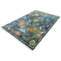 Tapis Abstraits de Luxe Marocains en Laine Faits Main et Noués à la Main, Multicolores 8x14 9x12, Écologiques, Antidérapants, pour Intérieur, 1 Pièce KC19