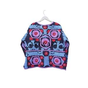 Veste courte matelassée pour femme en broderie Suzani faite à la main de qualité supérieure, automne/hiver, tricotée 100% coton, décontractée pour les sorties - Product Image 6