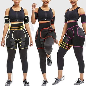 3 trong 1 Neoprene đùi Shaper mồ hôi đùi tông đơ chân Shaper giảm cân giảm béo huấn luyện viên mông nâng lên cơ thể dây kéo nén vành đai - Product Image 2
