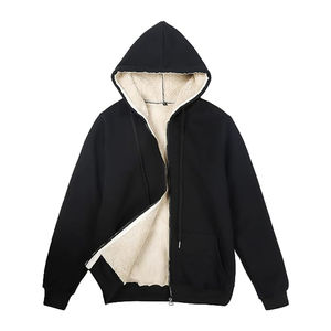 Veste en sherpa grande taille avec poches, matière douce et confortable, veste en sherpa pour homme avec votre logo, veste en polaire sherpa - Product Image 1