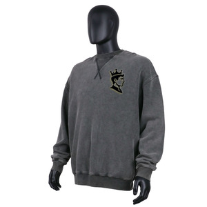 Sweat-shirt vintage en coton lourd à effet délavé, de qualité supérieure, personnalisé par un designer, en gros, pour hommes - Product Image 2