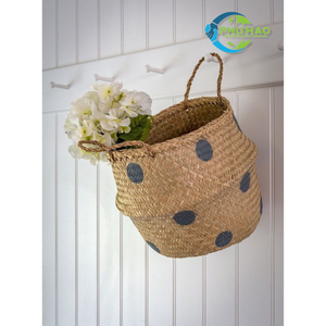 Versatile SEAGRASS BELLY <b>BASKETS</b> <b>Foldable</b> and Decorative Straw <b>Basket</b> for Living Room, Bedroom, <b>Laundry</b>, and More - Product Image 4