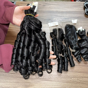 Paquetes de Cabello Humano Liso y Voluminoso de Doble Trama Más Vendidos, Color Marrón, 190% de Densidad, 52cm de Largo, Proveedor Principal de Cabello Frontal con Encaje - Product Image 1