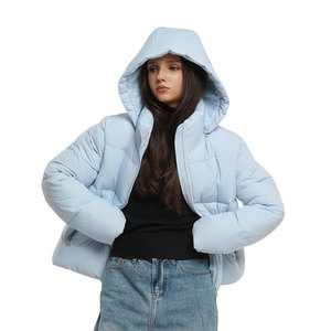 High Quality Slim Custom Women's Winter Bubble Puffer <b>Jacket</b> Casual Streetwear Hooded Thick Coat With Shiny Fabric New Condition - Product Image 3
