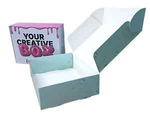 Boîte à pâtisserie en carton alimentaire personnalisée, imprimée sur mesure, pour cupcakes, gâteaux, desserts, avec logo personnalisé - Product Image 1