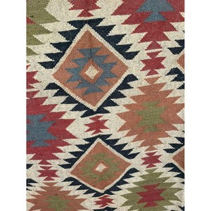 พรมปอกระเจาถักทันสมัยทำด้วยมือพรมปอกระเจาขนสัตว์พรมสานเรียบพรมโบฮีเมียนพรมอินเดีย - Product Image 2