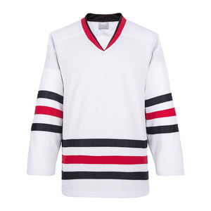 Jersey de hockey sobre hielo con bordado de diseño fresco verde en blanco barato de la Universidad personalizada - Product Image 1