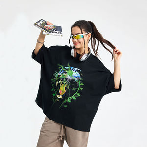 T-shirt vintage à manches courtes pour homme, surdimensionné, sans couture, 100% coton, anti-froissement, coupe ample, design lavé tendance - Product Image 3