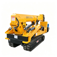 Mini-grue araignée industrielle multi-alimentation à commande sans fil sur chenilles en caoutchouc, hauteur de levage 6,5 m pour la rénovation intérieure