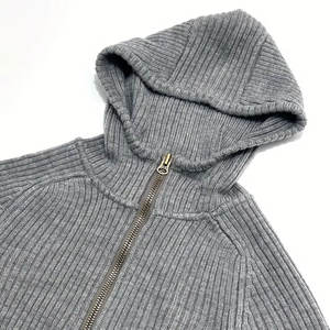 ผ้าถักลำลอง, สีทึบ, ยืดเล็กน้อย, ปกเสื้อมีฮู้ด, ซิปไตรมาส, พอดีปกติ, เสื้อพื้นฐานสำหรับฤดูใบไม้ร่วง/ฤดูหนาวสวมใส่กลางแจ้ง - Product Image 4