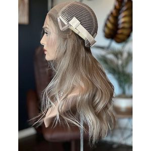 <span class=keywords><strong>Perruque</strong></span> juive sans couture en dentelle, cheveux européens Remy, couleur blonde balayage, <span class=keywords><strong>perruque</strong></span> frontale HD sans colle avec dentelle diamantée pour femmes - Product Image 1