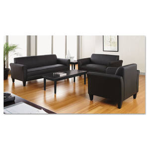 Alera ALEVA7548BK Mesa auxiliar rectangular de la serie Valencia de 47,25 pulgadas. X 19.13 Pulgadas X 16.38 Pulgadas Negro Resistente - Product Image 2