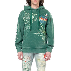 Sweat à capuche unisexe personnalisé en hiver, uni, teinté, entièrement recouvert de strass, diamant, bling, cristal, streetwear hip-hop - Product Image 1