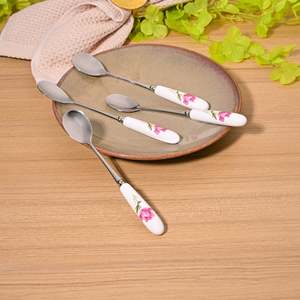 Radiant Rose Mini Spoons (<b>Set</b> of 4) Cute Mirror-Polished Dessert Spoons for <b>Party</b> for <b>Tea</b> Coffee Soup 10ml Capacity - Product Image 1