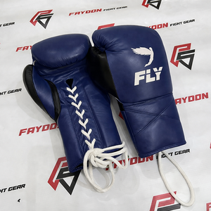 Gants de boxe de sparring à lacets bleus et blancs, modèle 2026, les plus vendus, en cuir véritable, pour arts martiaux et kickboxing, OEM ODM, professionnels - Product Image 1