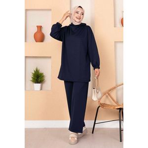 Conjunto de ropa de seguridad de 2 piezas de tela polar con capucha Azul Marino - Product Image 2