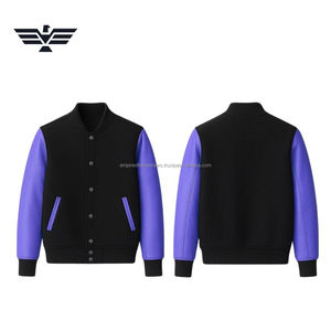 Custom Men's Varsity/Letterman/<b>Baseball</b>/<b>Bomber</b> <b>Jacket</b> | Coated Stand Collar Winter <b>Jacket</b> with Custom Color & Logo Options - Product Image 6