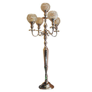 Candelabro de Pie de Cinco Brazos con Bola de Cristal, Último Modelo de Fabricante Directo, Color Personalizado, Metal de Aluminio, Artesanía - Product Image 1