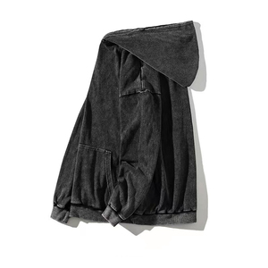 Sudaderas con capucha de lavado ácido para hombre 2024 Casual al por mayor de secado rápido transpirable de gran tamaño sudaderas con capucha de lavado ácido para adultos con mangas largas OEM - Product Image 3