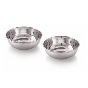 Ensemble de 2 bols de service en acier inoxydable de conception antique faits à la main de qualité classique sculpté technique grand coût emballé dans un carton - Product Image 1