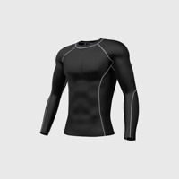Ensemble de sport respirant à manches longues pour hommes, idéal pour la musculation et le fitness, séchage rapide, vente en gros personnalisée