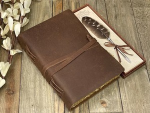 Diario de cuero encuadernado en espiral hilo de coser sillín costura perfecto regalo de aniversario de cumpleaños para esposa de marido - Product Image 4