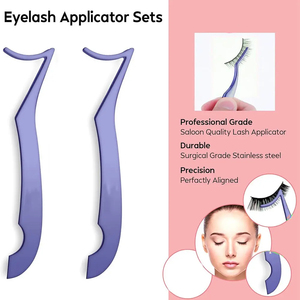Applicateur de faux cils en acier inoxydable Durable de haute qualité violet outil de beauté à pointe lisse pour les sourcils et l'extension - Product Image 5