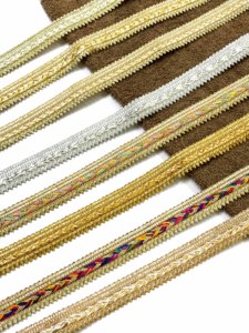 Cordones metálicos trenzados con lentejuelas de Color dorado claro, Gimp de ajuste de encaje para calzado de mujer, ofertas al por mayor - Product Image 2