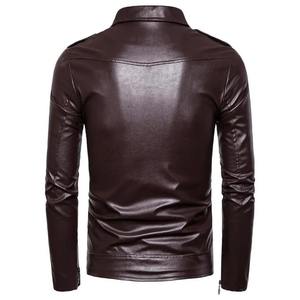 2025 Best Selling Winter Men's Cow Skin <b>Leather</b> <b>Jacket</b> with Stand Collar High Quality <b>Long</b> Sleeves - Product Image 4