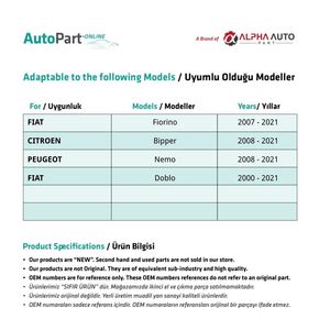 Diffuseur de chaleur central 4 pièces pour Fiat Fiorino, Peugeot Bipper, Citroën Nemo - Product Image 2