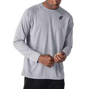 Camiseta de manga larga para hombre de alta calidad y precio al por mayor, camiseta informal de Color sólido con cuello redondo para entrenamiento y gimnasio para hombre - Product Image 4