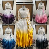 Nouveau chemisier de créateur Lehenga en tissu de soie satiné de Style fantaisie entièrement cousu, belle Blouse avec impression numérique
