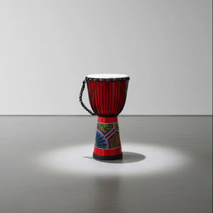 Tambor Djembé Rojo SOLOBEAT, Hecho a Mano, Calidad Profesional, Percusión Africana, Bronce B20, Sistema de Cuerda de Alta Tensión, Cultural - Product Image 1