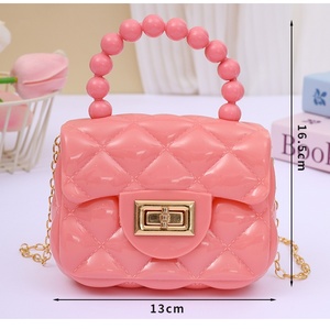 Mini borsa a tracolla in gelatina per bambine, colore caramella, piccola borsa a tracolla, graziose <span class=keywords><strong>borsette</strong></span> da principessa con manico di perline - Product Image 3