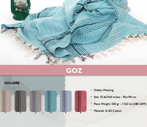 ผ้าขนหนูชายหาด DAFNI BIG PAZAR สีม่วง ลายพิมพ์เฮอร์ริงโบน ผ้าฝ้ายเทอร์รี่ แต่งพู่สีขาว น้ำหนักปานกลาง 440 กรัม ทอจาก HDPE - Product Image 3