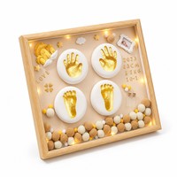 Cadre photo LED DIY pour empreintes de mains et de pieds de bébé, avec rangement pour dents et cheveux, souvenir de nouveau-né, cadeau de naissance, vente en gros, directement de l'usine