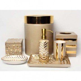 ชุดห้องน้ำทองเหลืองหรูหราดีไซน์ทันสมัยมีรูปลักษณ์ใหม่ห้าแบบพร้อมคุณภาพสูงสำหรับใช้ในโรงแรมรอยัลวิลล่าและบ้านในห้องน้ำ - Product Image 2