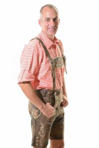 Lederhosen traditionnels pour hommes en cuir de vachette suédé, style bavarois, pour l'Oktoberfest, avec fermeture boutonnée, respirants et coupe-vent, vente en gros - Product Image 6