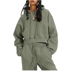<b>Women's</b> Hoodies & Sweatshirts Oversize Drop Shoulder Two Piece <b>Set</b> Tracksuit Jogger Heavy <b>Weight</b> Custom Hoodie Maker - Product Image 1