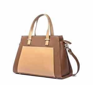 Bolso de Mano Vintage para Mujer, Bolso Bandolera, Bolso de Hombro Estructurado, Bolso con Cierre de Cremallera, Dos Correas, Cuero Genuino, Resistente al Agua - Product Image 1