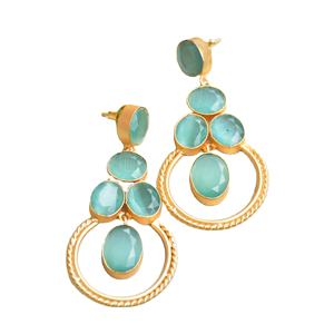 Pendientes de Latón al por Mayor, Pendientes de Piedra Orgánica a Granel, Acabado de Latón Antiguo, Diseño Único, Calidad de Exportación a Granel - Product Image 1