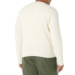 Pull en maille à col rond pour homme, personnalisé, avec empiècements, chaud et décontracté pour l'hiver, de haute qualité, respirant, séchage rapide, coton et laine - Product Image 4