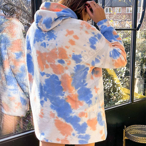 2025 personalizado Tie Dye Pullover Hoodie moda 100% algodón polar para mujer ropa de invierno con cuello con capucha - Product Image 2