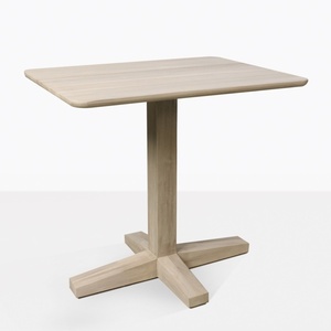 Mesa de centro cuadrada simple Shela hecha de madera maciza de teca con acabado de madera natural para interior y exterior. - Product Image 1