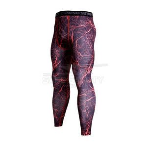 Mallas de compresión para hombre para gimnasio y deportes OEM mallas para correr con cintura elástica pantalones de estilo estampado para corredores deportivos - Product Image 1