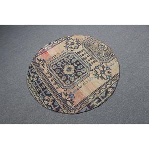 Alfombra Turca, Redonda de 3.5x3.5 pies, Alfombra Azul Ombré - Product Image 2