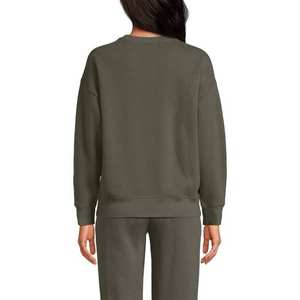 Sweat-shirt doublé pour femme, vert foncé, toucher doux, 100% coton, streetwear, col rond, manches longues, entraînement, dernière tendance, forte demande - Product Image 3